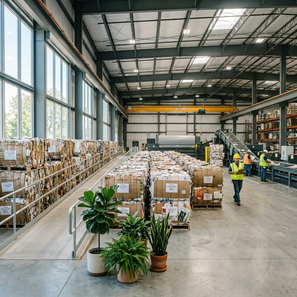 Real paper recycling warehouse